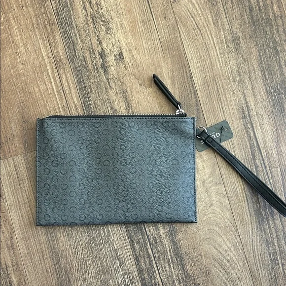 GUESS Charcoal Embossed woman’s Wristlet wallet - Picture 2 of 6